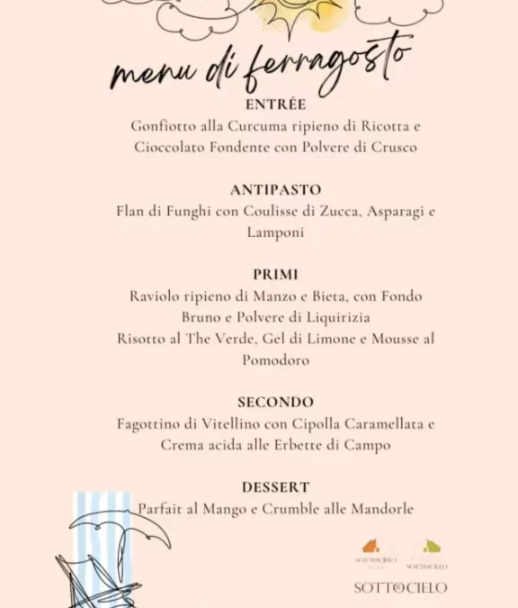 Menù di Ferragosto 2025